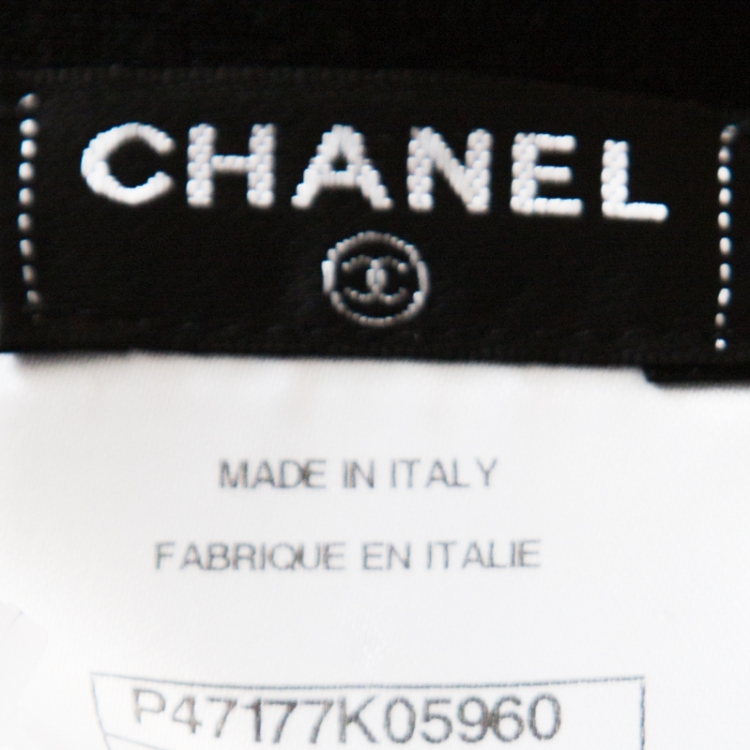 Pre Owned Chanel Black Wool Knit Pleated Mini Skirt M