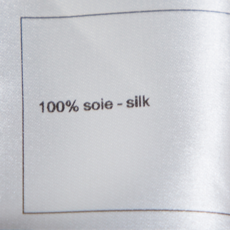 Pre Owned Chanel Navy Blue Plisse Silk Button Detail Belted Jumpsuit M