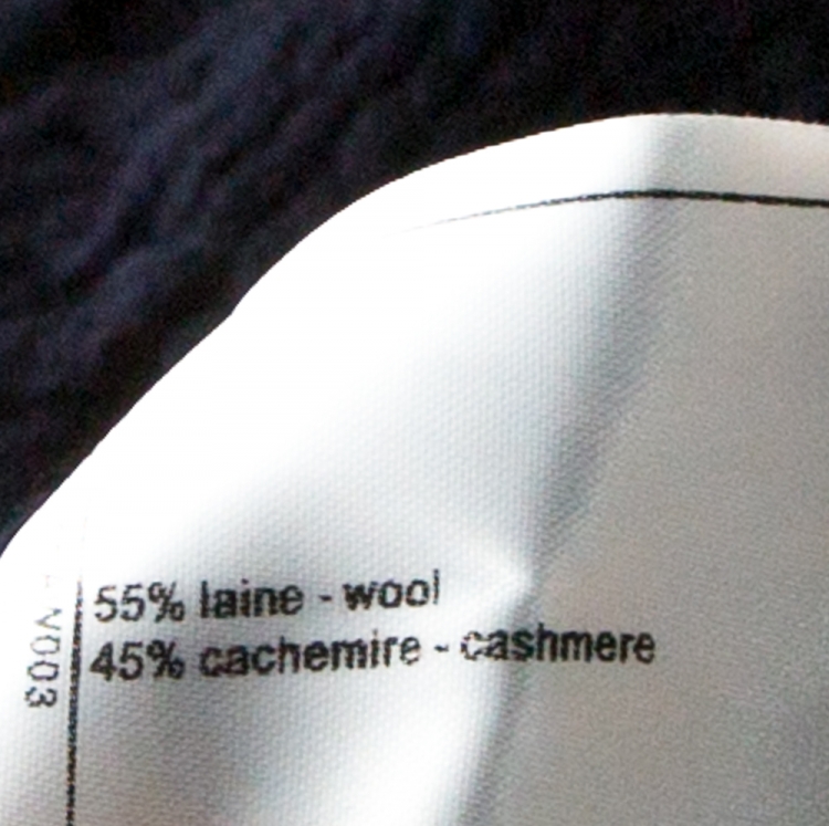 Pre Owned Chanel Navy Blue Cable Knit Long Sleeve Sweater Dress M