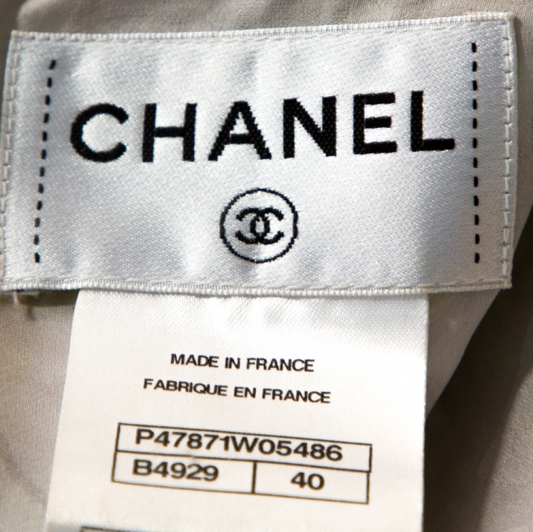 Pre Owned Chanel Multicolor Boucle Tweed Shift Dress M