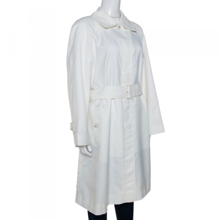 Chanel Vintage Off White Belted A Line Trench Coat S Chanel | TLC