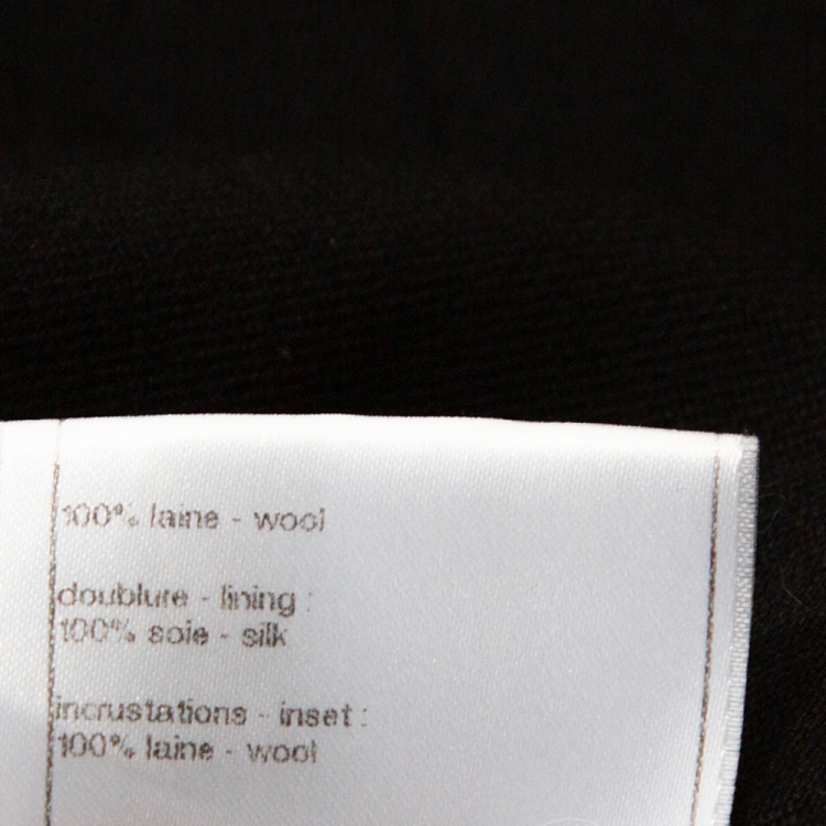 Pre Owned Chanel Black Wool Pocket & Button Detail Jacket M