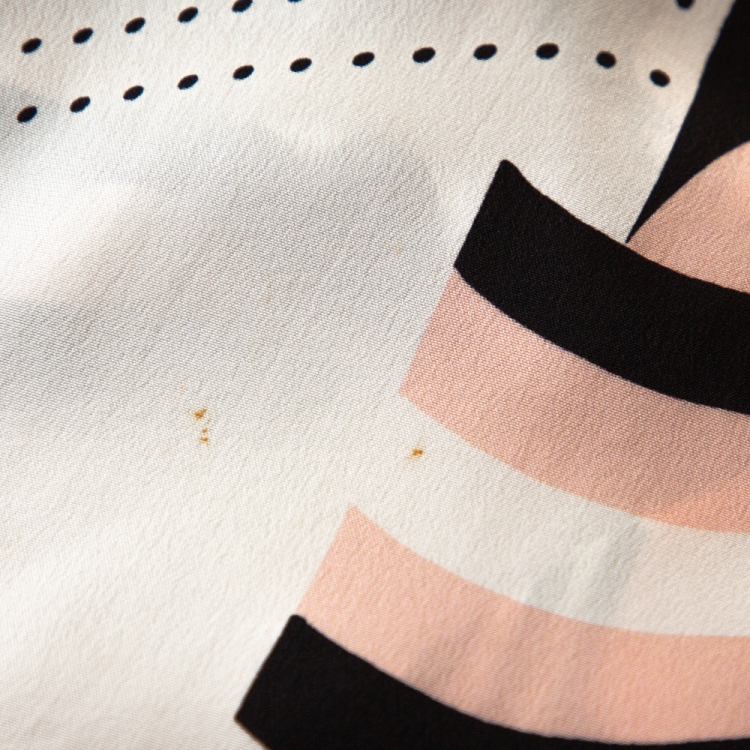 Pre Owned Chanel Pink Printed Silk Three Quarter Sleeve Tunic M 