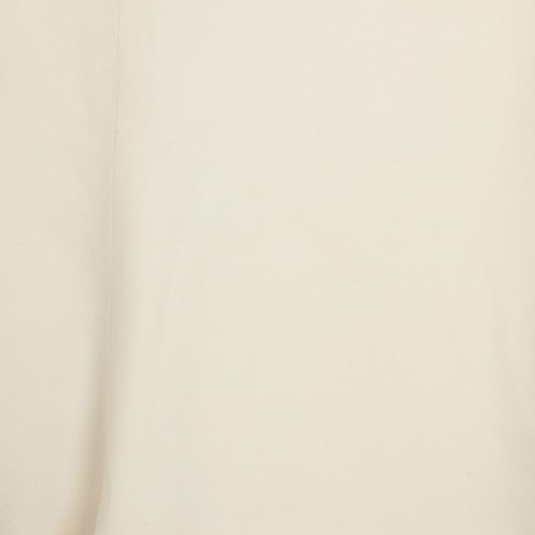 Pre Owned Chanel Cream Midi Silk Skirt L
