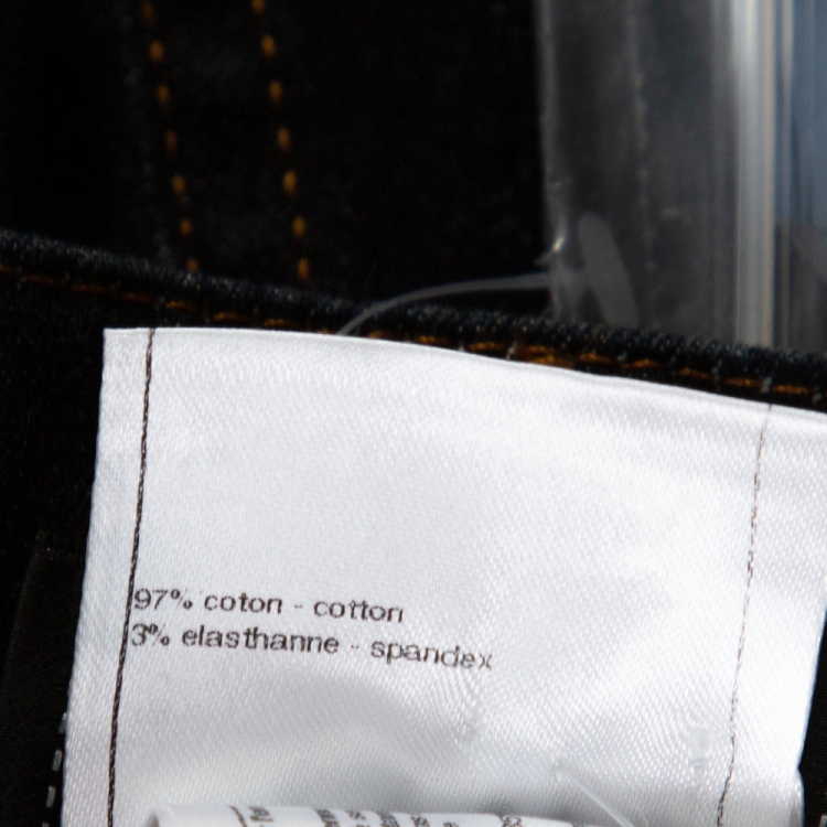 Pre Owned Chanel Dark Blue Dark Wash Denim Slim Fit Jeans M