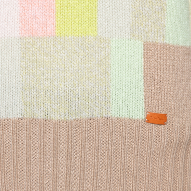 Pre Owned Chanel Vintage Beige Cashmere Turtleneck Sweater L