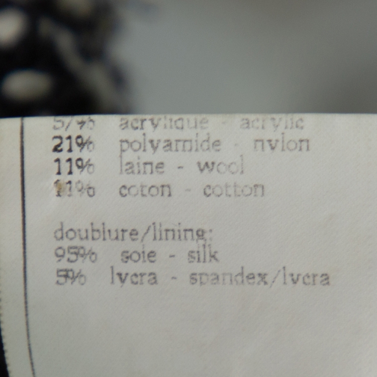 Pre Owned Chanel Vintage Monochrome Speckled Tweed Jacket M