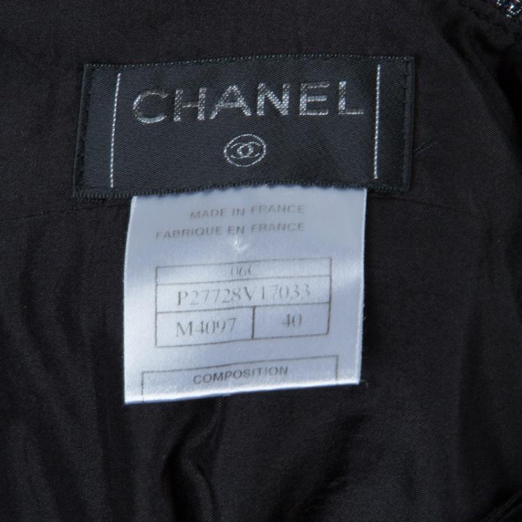 مملوكة مسبقًا Chanel Black and White Textured Skirt Suit M