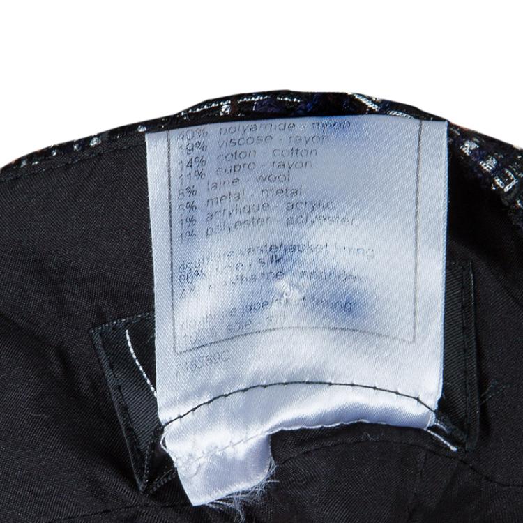 مملوكة مسبقًا Chanel Black and White Textured Skirt Suit M