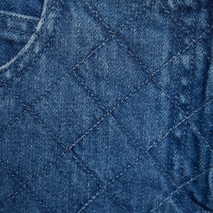 مملوكة مسبقًا Chanel Indigo Quilted Denim Skinny Jeans M