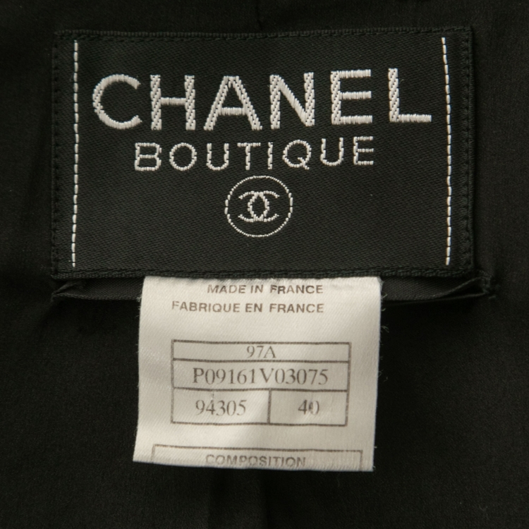 Pre Owned Chanel Vintage Black Wool Suit Jacket M