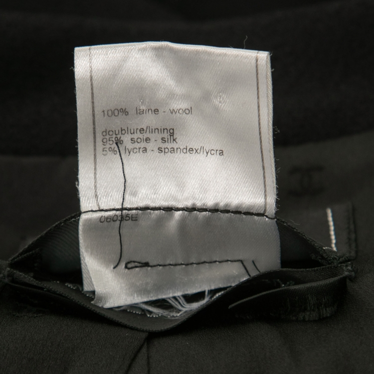 Pre Owned Chanel Vintage Black Wool Suit Jacket M