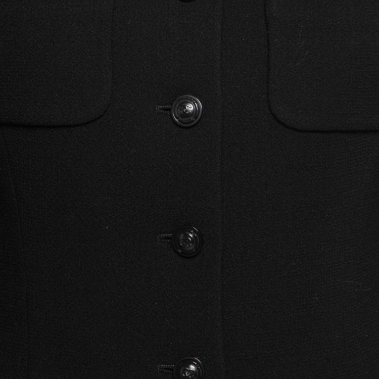Pre Owned Chanel Vintage Black Wool Suit Jacket M