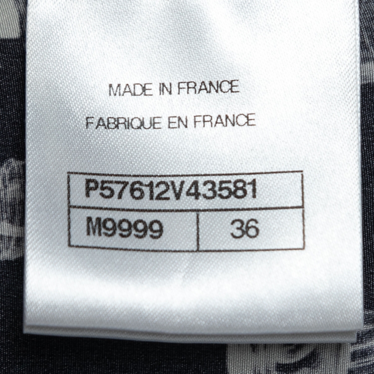 Pre Owned Chanel Black X-Ray Astronaut Print Silk Pants S
