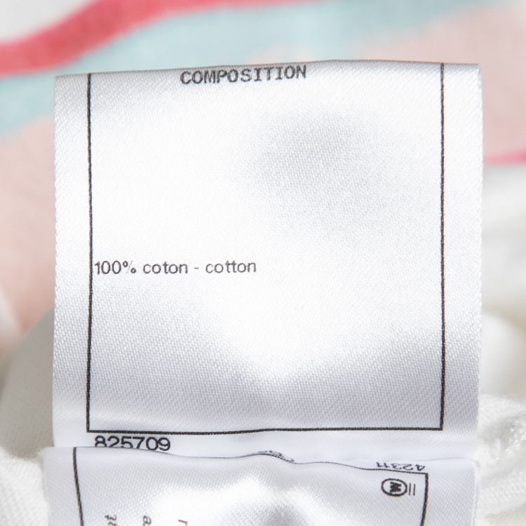 مملوكة مسبقًا Chanel White Cotton Cuba Libre Print T-Shirt S