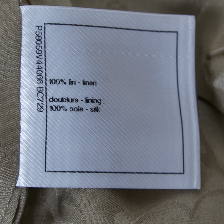 Pre Owned Chanel Tan Brown Linen Pleated Mini Skirt M