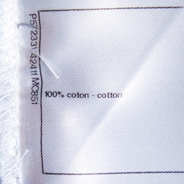 Pre Owned Chanel Indigo Denim Coco Applique A-Line Skirt L