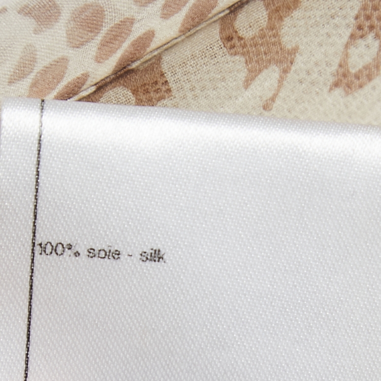 Pre Owned Chanel Brown Printed Silk Chiffon Knot-Detail Mini Dress M