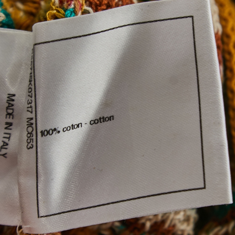 Pre Owned Chanel Multicolor Knit Off-Shoulder Top S