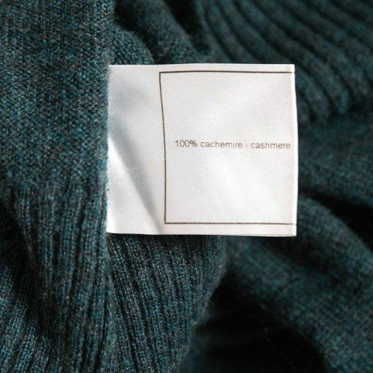 Pre Owned Chanel Blue Cashmere Knit Mini Dress M