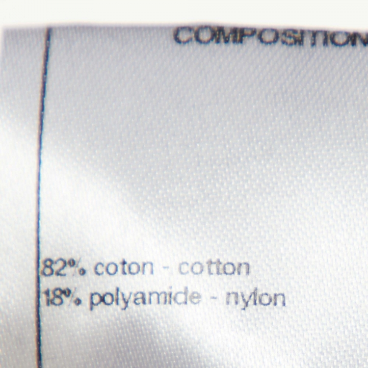 Pre Owned Chanel Black & White Striped Cotton Knit Cardigan M