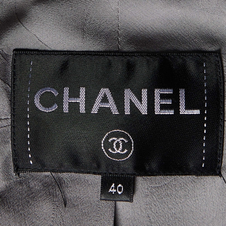 Pre Owned Chanel Metallic/Multicolor Tweed Suit Jacket M