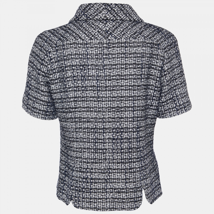 Pre Owned Chanel Metallic/Multicolor Tweed Suit Jacket M