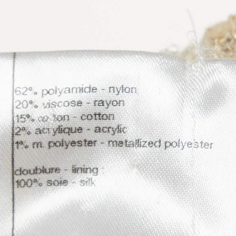 مملوكة مسبقًا Chanel Beige/Cream Boucle Tweed Buttoned Jacket M