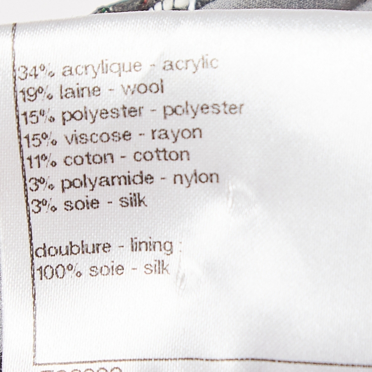 Pre Owned Chanel Black/Multicolor Tweed Crystal Trimmed Jacket S