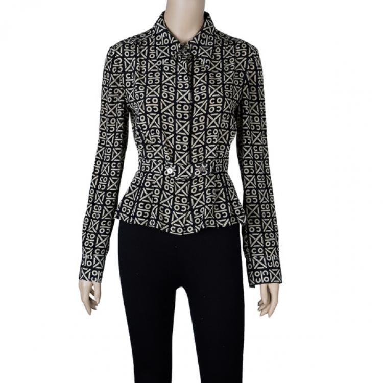 Pre Owned Chanel Printed Silk Shirt Top M