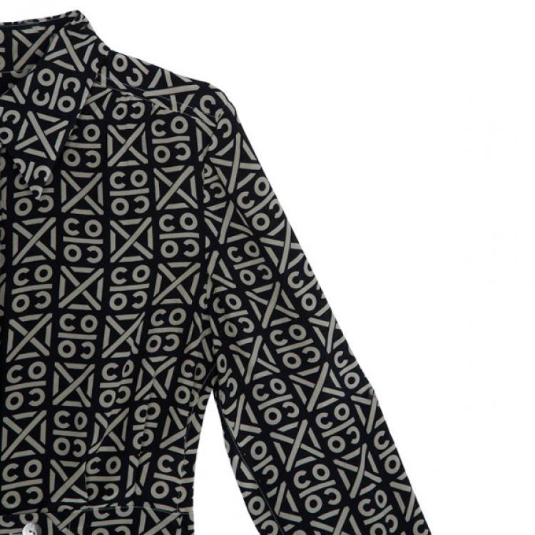 Pre Owned Chanel Printed Silk Shirt Top M