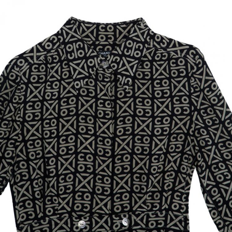 Pre Owned Chanel Printed Silk Shirt Top M