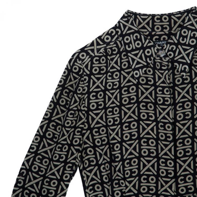 Pre Owned Chanel Printed Silk Shirt Top M