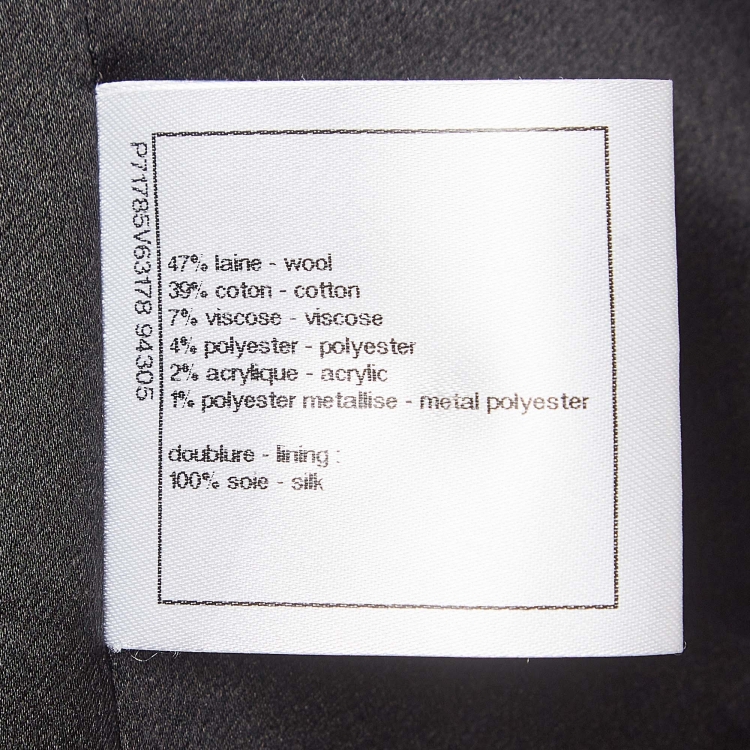 مملوكة مسبقًا Chanel Black Tweed Buttoned Jacket M