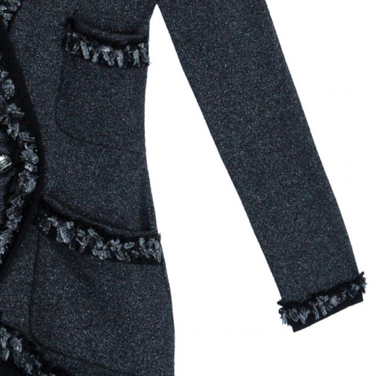 Pre Owned Chanel Grey Cashmere Long Cardigan S