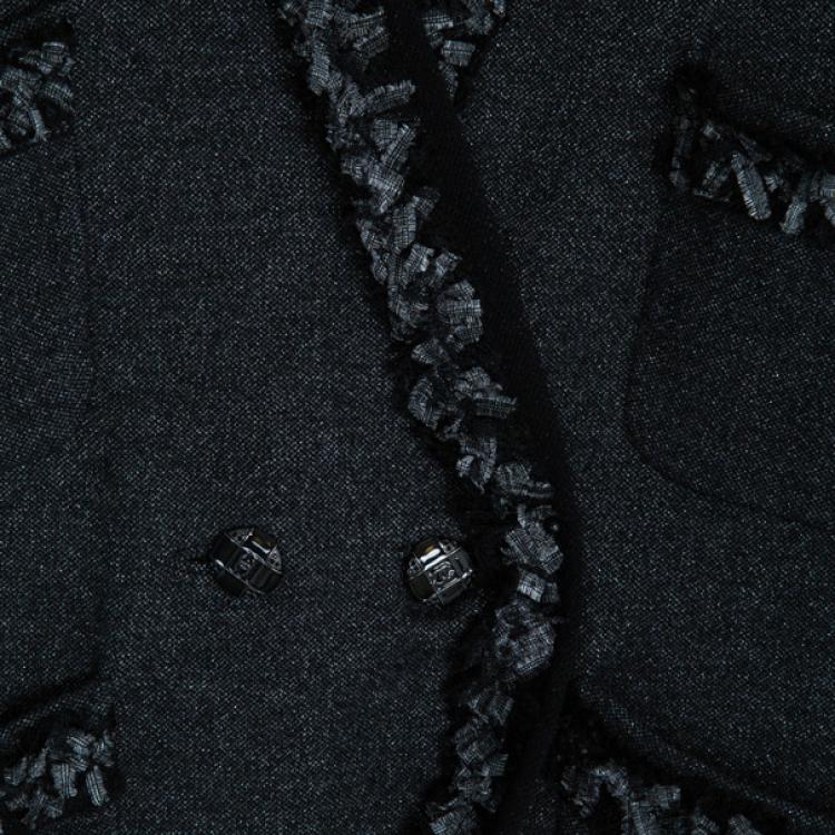 Pre Owned Chanel Grey Cashmere Long Cardigan S