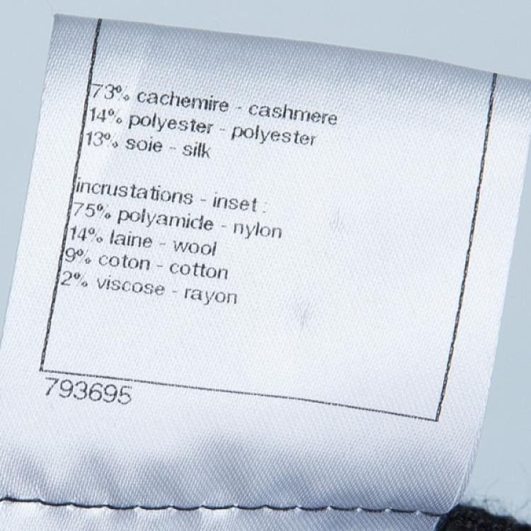 Pre Owned Chanel Grey Cashmere Long Cardigan S