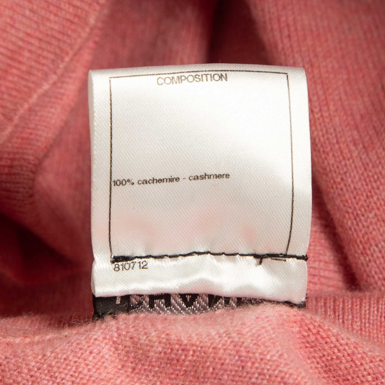 Pre Owned Chanel Pink Cashmere Cropped Cardigan S