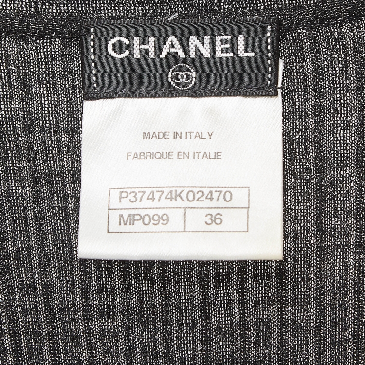 Pre Owned Chanel Black Lurex Knit Tank Top S