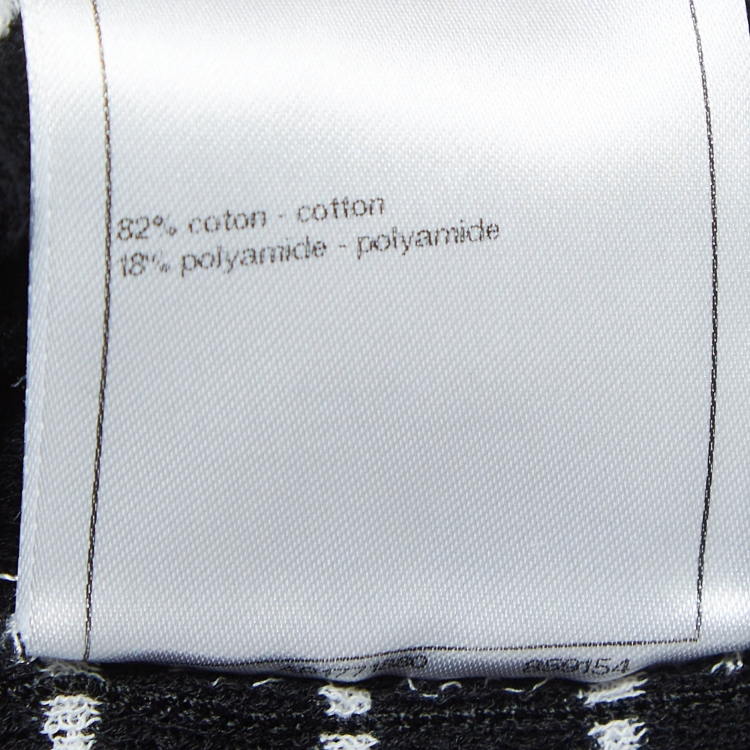 Pre Owned Chanel Black Striped Knit Logo T-Shirt S