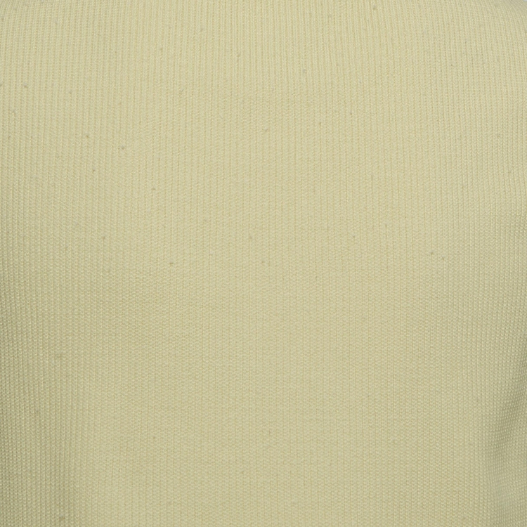 Pre Owned Chanel Yellow Knit Logo Sleeveless Top L