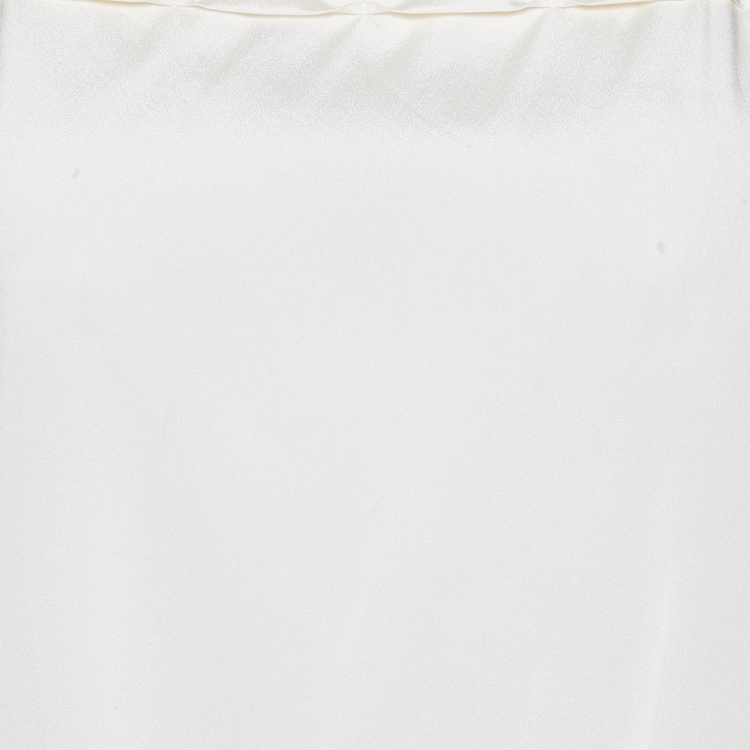 Pre Owned Chanel Cream Stretch Silk Strappy Top L 