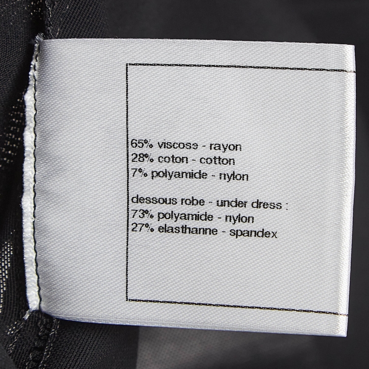 Pre Owned Chanel Black Patterned Knit Maxi Dress S