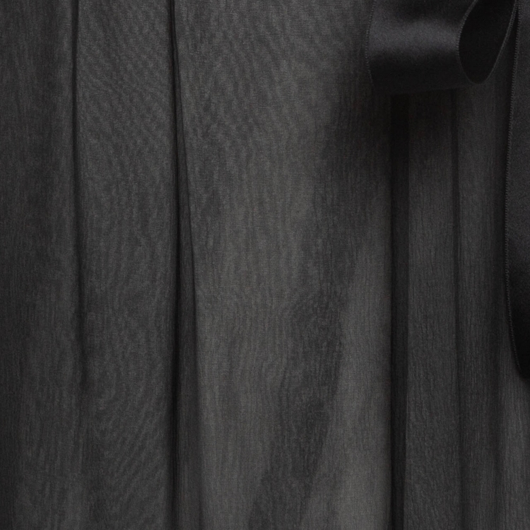 Pre Owned Chanel Black Sheer Silk Maxi Dress S