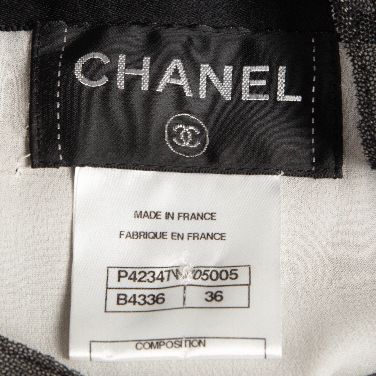 Pre Owned Chanel Black Sheer Silk Maxi Dress S