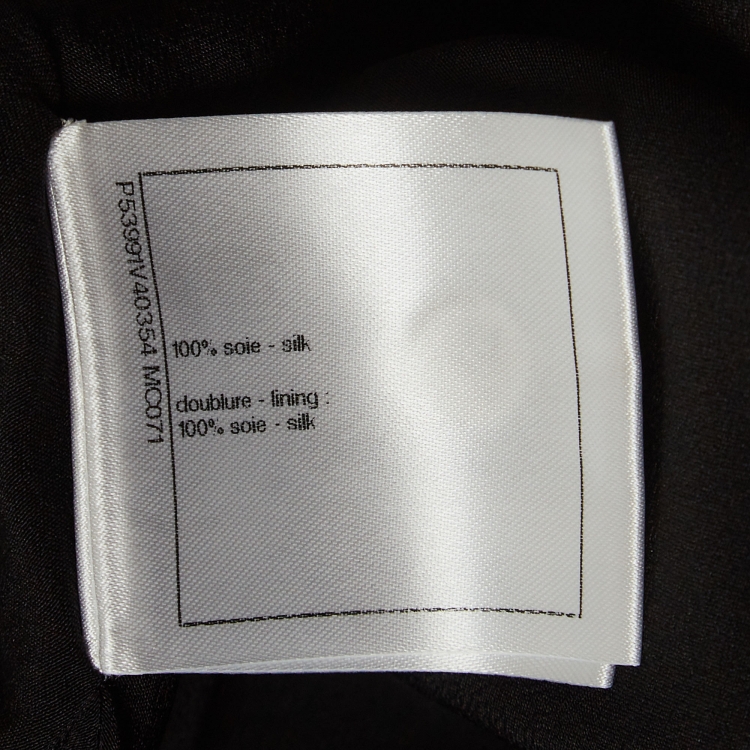 مملوكة مسبقًا Chanel White Printed Silk Zip Front Maxi Skirt L