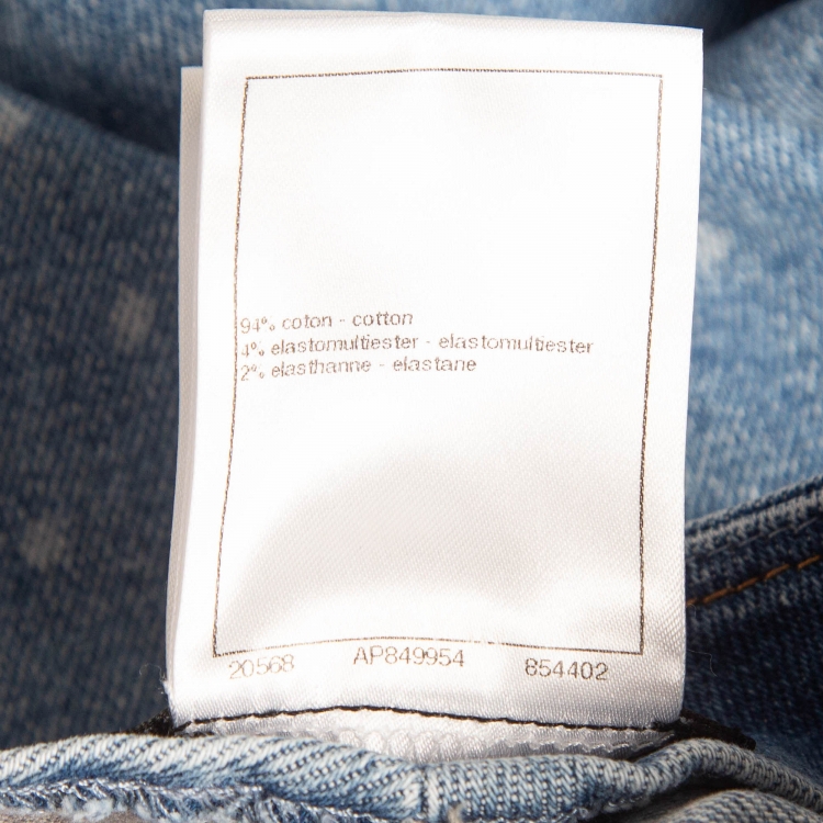 Pre Owned Chanel Blue CC Pattern Denim Jeans S Waist 28"
