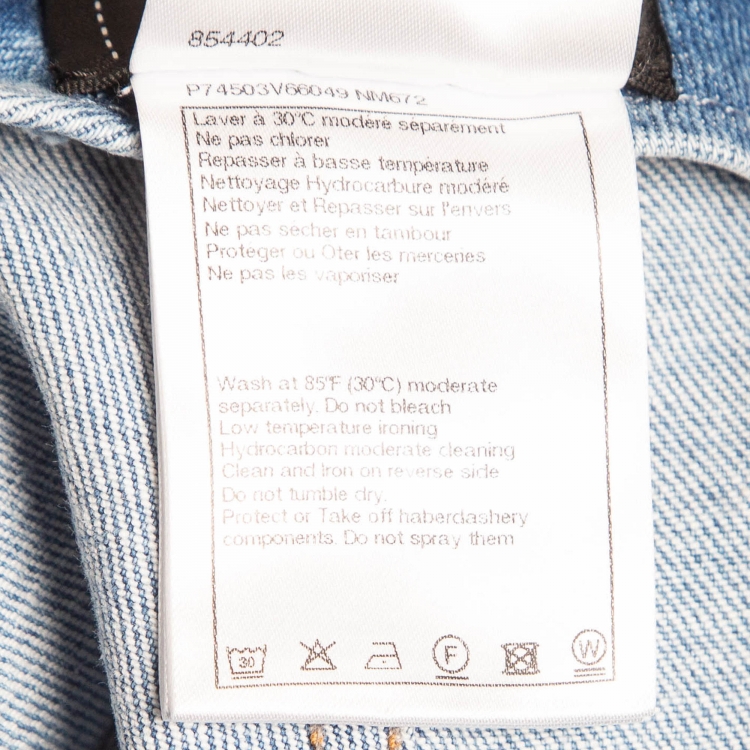 Pre Owned Chanel Blue CC Pattern Denim Jeans S Waist 28"