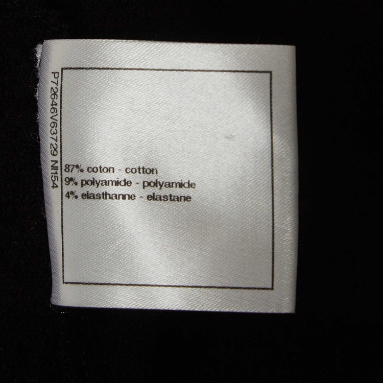 Pre Owned Chanel Black & White Logo Detail Terry Sleeveless Playsuit S