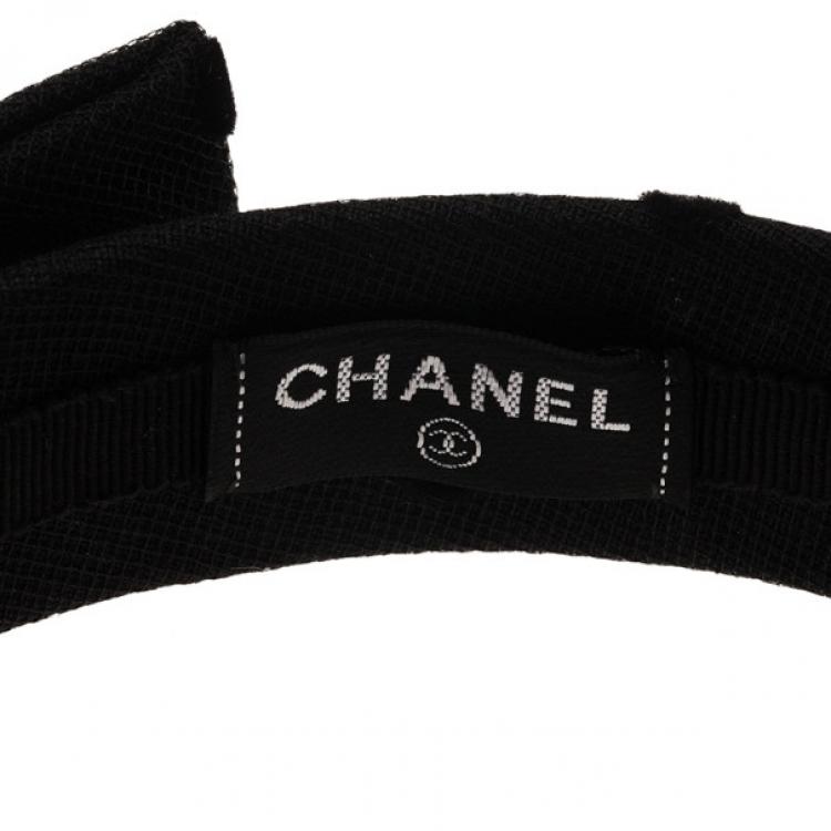 Pre Owned Chanel CC Black Bow Headband